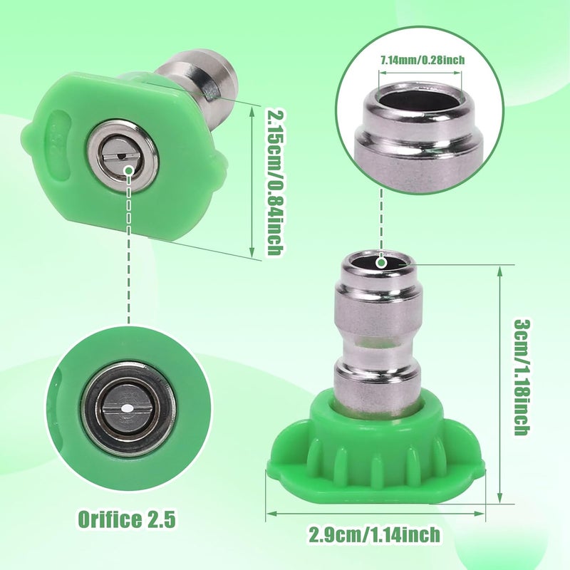VIPRUSH Pressure Washer Tips, 7 Pack Power Washer Nozzle Tips, 25 Degree Green, 1/4 Inch Quick Connect, 4000 PSI - Image 5